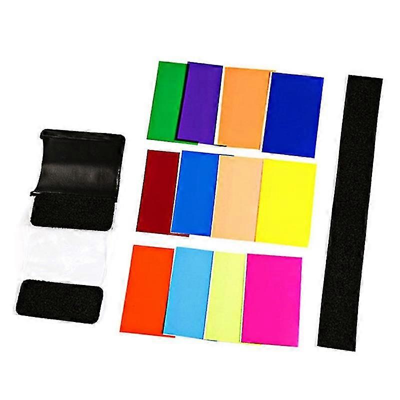12 Pcs Flash Color Card Diffuser Soft Box Lighting Gel Filter For Camera