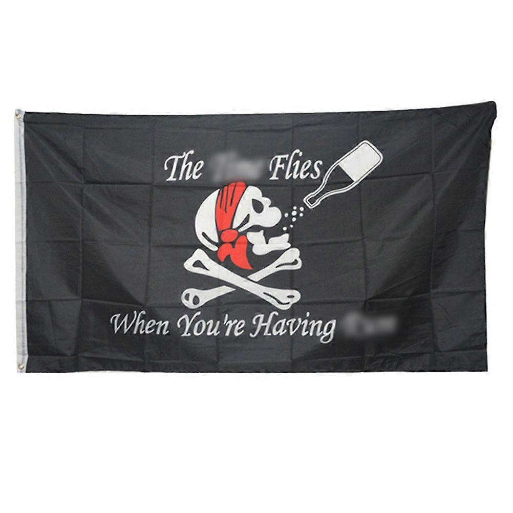 1Pc Pirate Skull Pattern Flag Creepy Drinking Skull Pattern Flag Haunted House Decoration Party Supplies