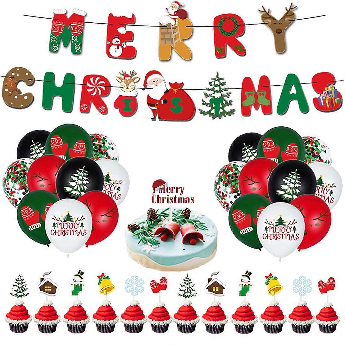 Balloons Merry Christmas Banners