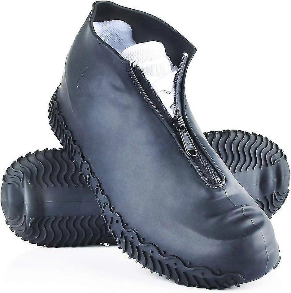 Capas de sapatos impermeáveis de silicone, atualize as sapatilhas reutilizáveis com zíper