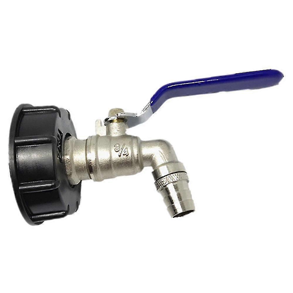 Tank Tap Adapter 3/4'' Thread Connector Replacement Valve Fitting Parts Brass1pcs-blue