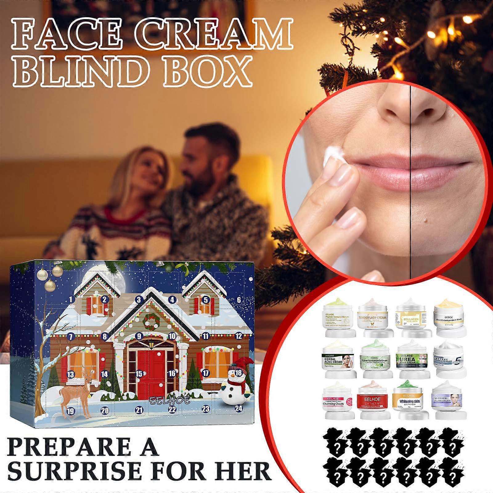 24 Days New Year's Countdown, Christmas Advent Day Skin Care Blind Box Gift
