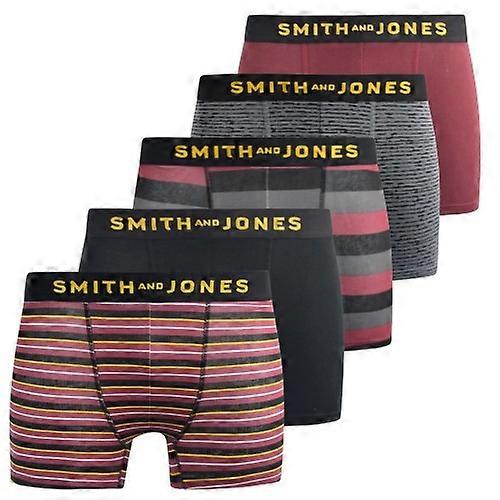 Smith & Jones Mens Kole Assorted Designs Boxer Shorts (Pack of 5)