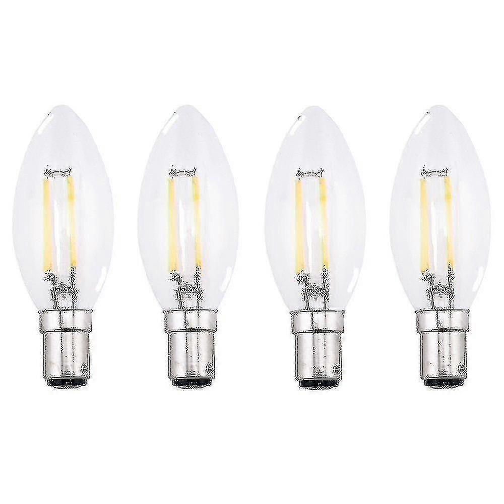 4 قطع من مصابيح الشمعدان LED ذات الفتيل SBC B15 بقوة 4 وات، لون أبيض دافئ 2700 كلفن، مصباح LED صغير ذو فتيل عتيق - زونغ