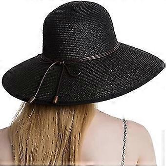 Women Summer Wide Brim Straw Hat Beach Foldable Sun Hats Floppy Roll Up Cap Uv Upf 50+ Caps