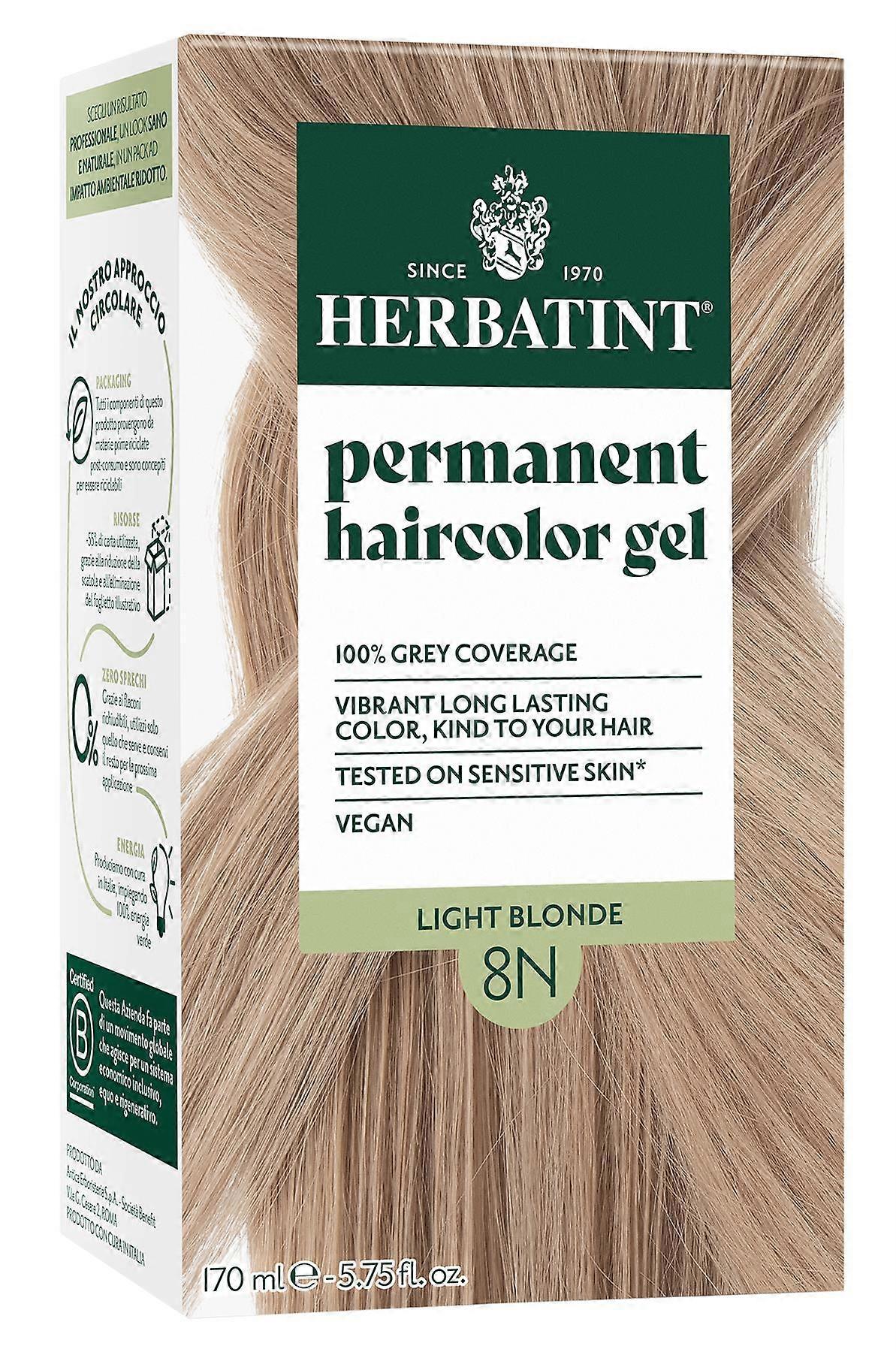 Herbatint 永久染发啫喱 150ml - 8N 浅金色