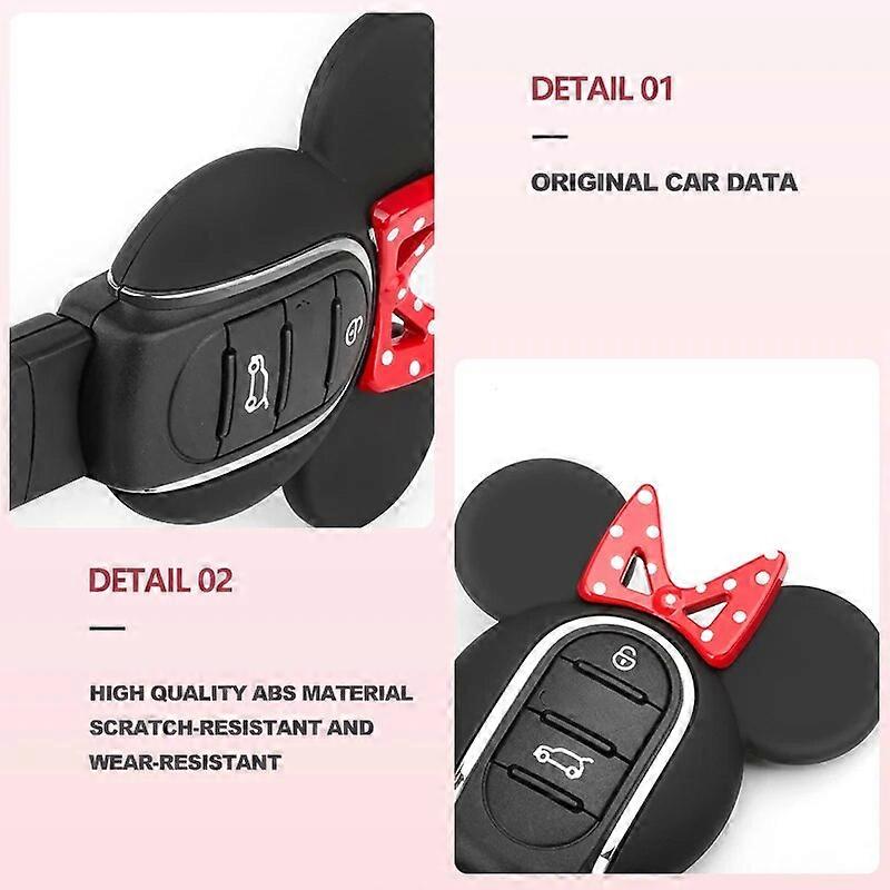 Custodia Per Chiave BMW Mini Cooper In Lega E Pelle - Compatibile Con F55/F56/F54/F57/F60 (3 Pulsanti, Bianco)