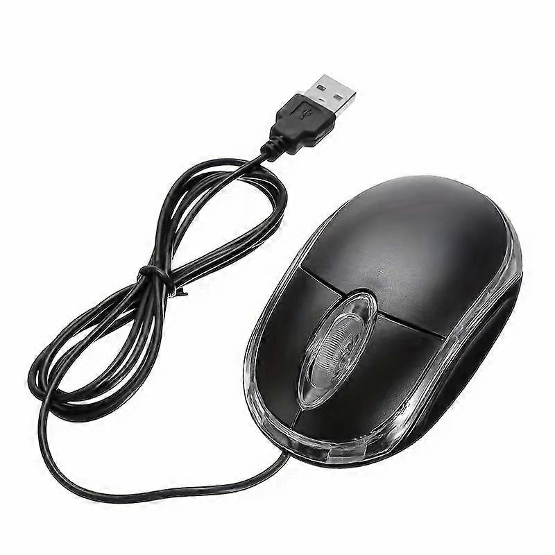 Black Mini Optical Wired Mouse Laptop Office Gaming Mouse Desktop Computer Mouse LED Ergonomic Design Mice   for PC/Laptop/Notebook