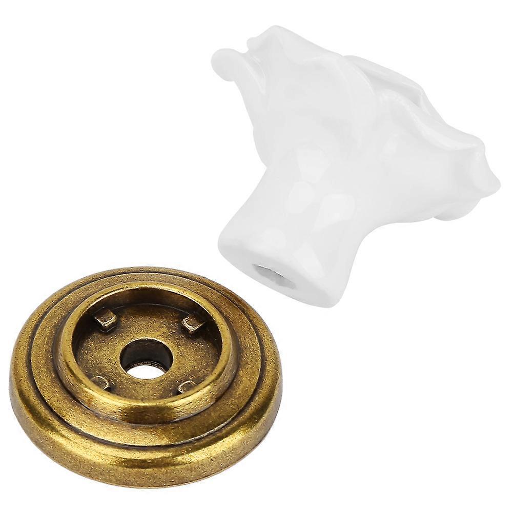 Ceramic Cabinet Handles Single Hole Cupboard Door Knobs Wardrobe Drawer Pulls Bronze White