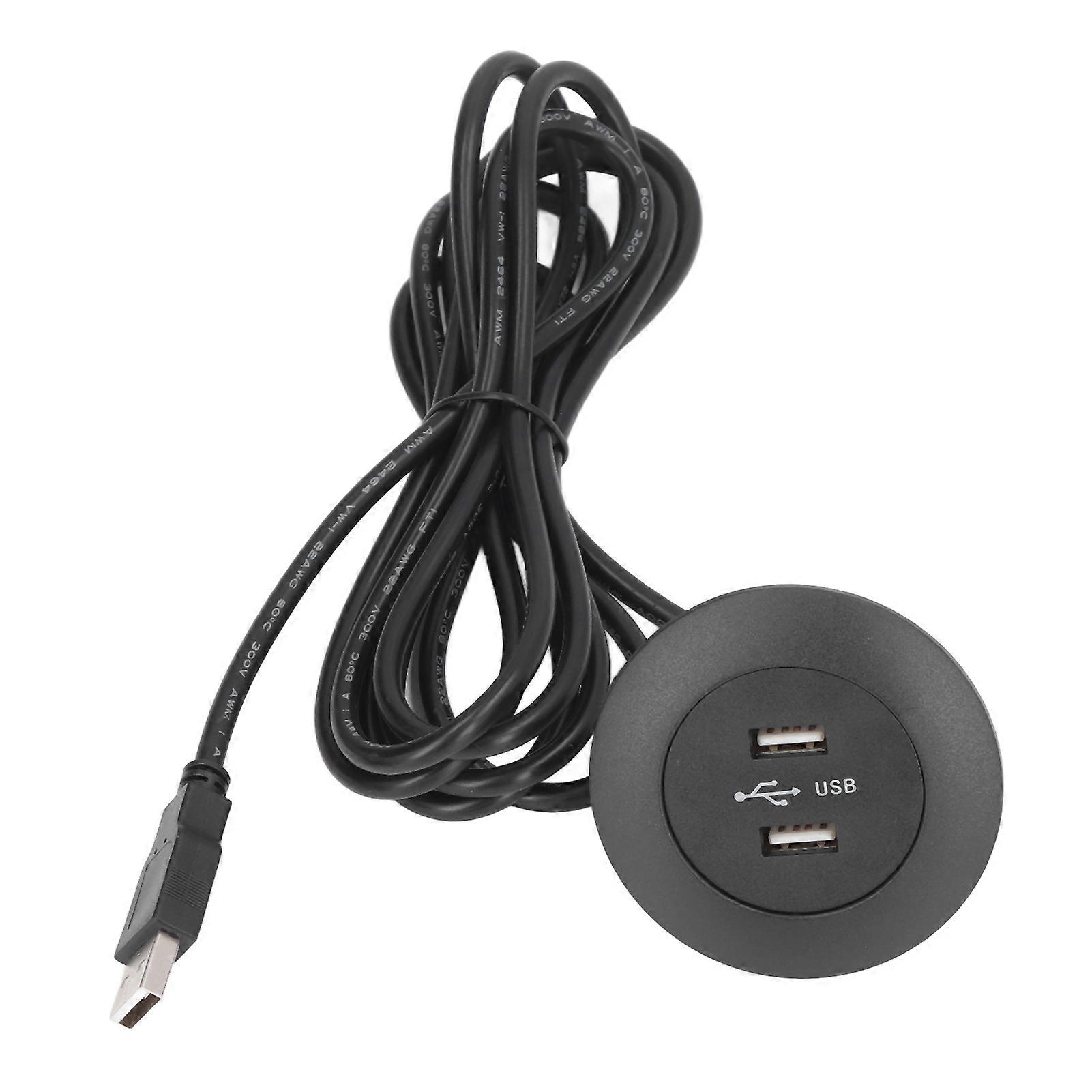 Black Dual USB Charging Socket for Home Sofa Flush Mount Installation