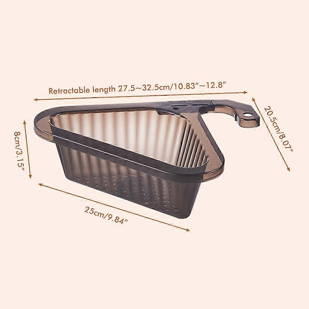 Corner Kitchen Sink Strainer Basket with Retractable Handle - Triangular Punch Free Design