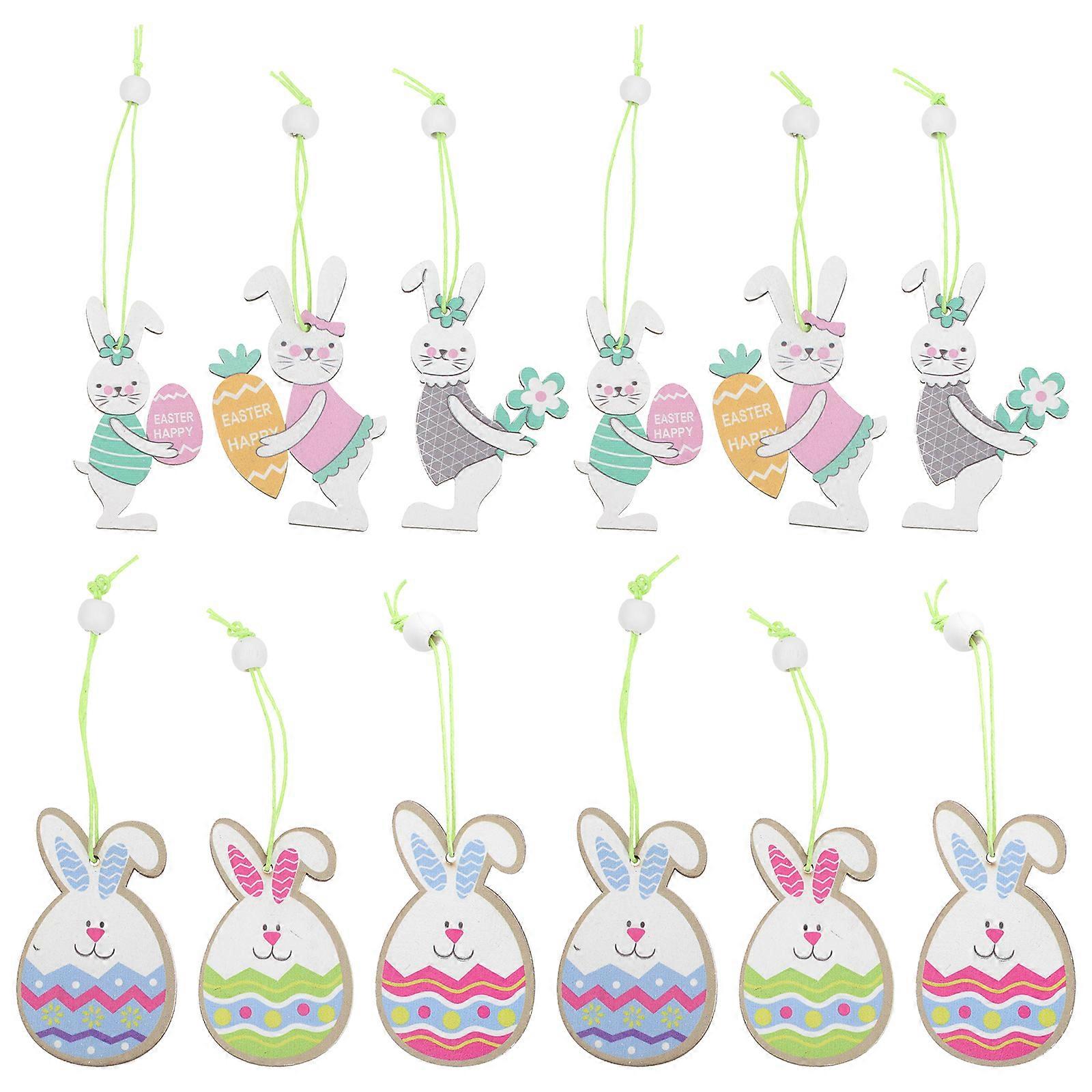 18 Pcs House Decorations Home Rabbit Ornament Home Rabbit Decoration Simulation Carrot Adornment Rabbit Hanging Ornaments