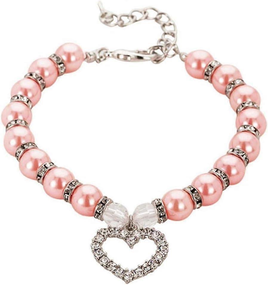 Pet Pearl Κολιέ Καρδιά Μενταγιόν Κολάρο Σκύλου Κολάρα στρας (1pack