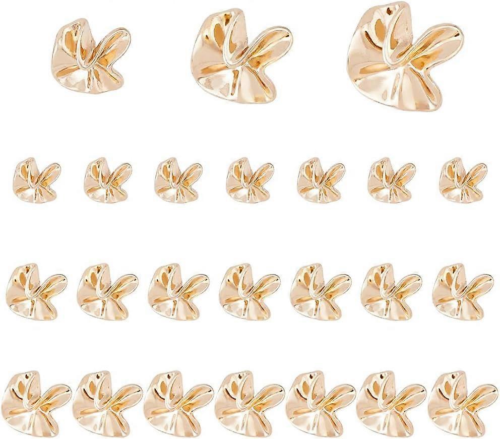 24Pcs 3 Sizes Metal Buttons Silver Irregular Flower Buttons Zinc Alloy Shank Buttons Platinum Sewing Shank Buttons