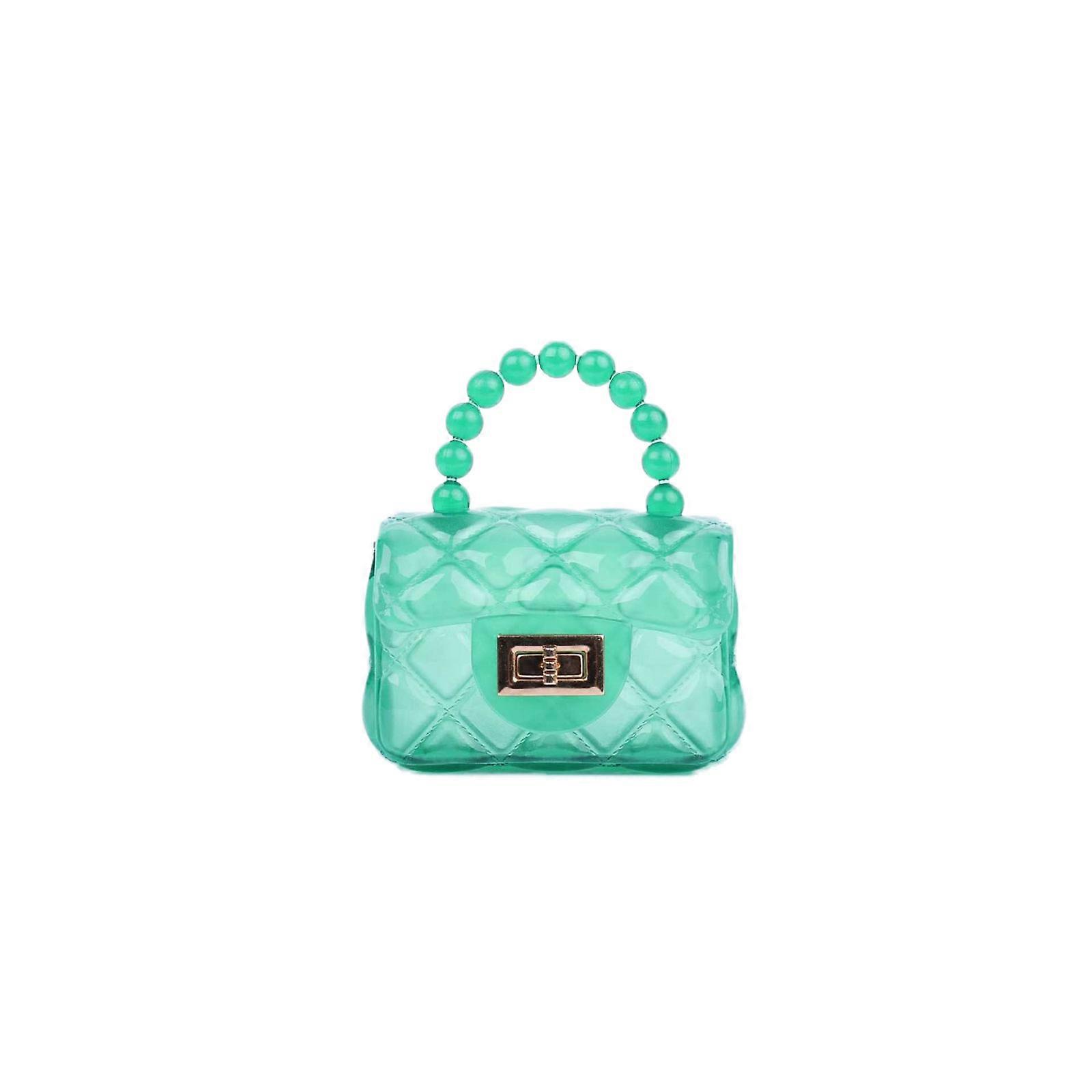 Piccole Ragazze Mini Jelly Purse Candy Color Trasparente Piccola Borsa A Tracolla Carino Principessa Borse con Manico di Perla