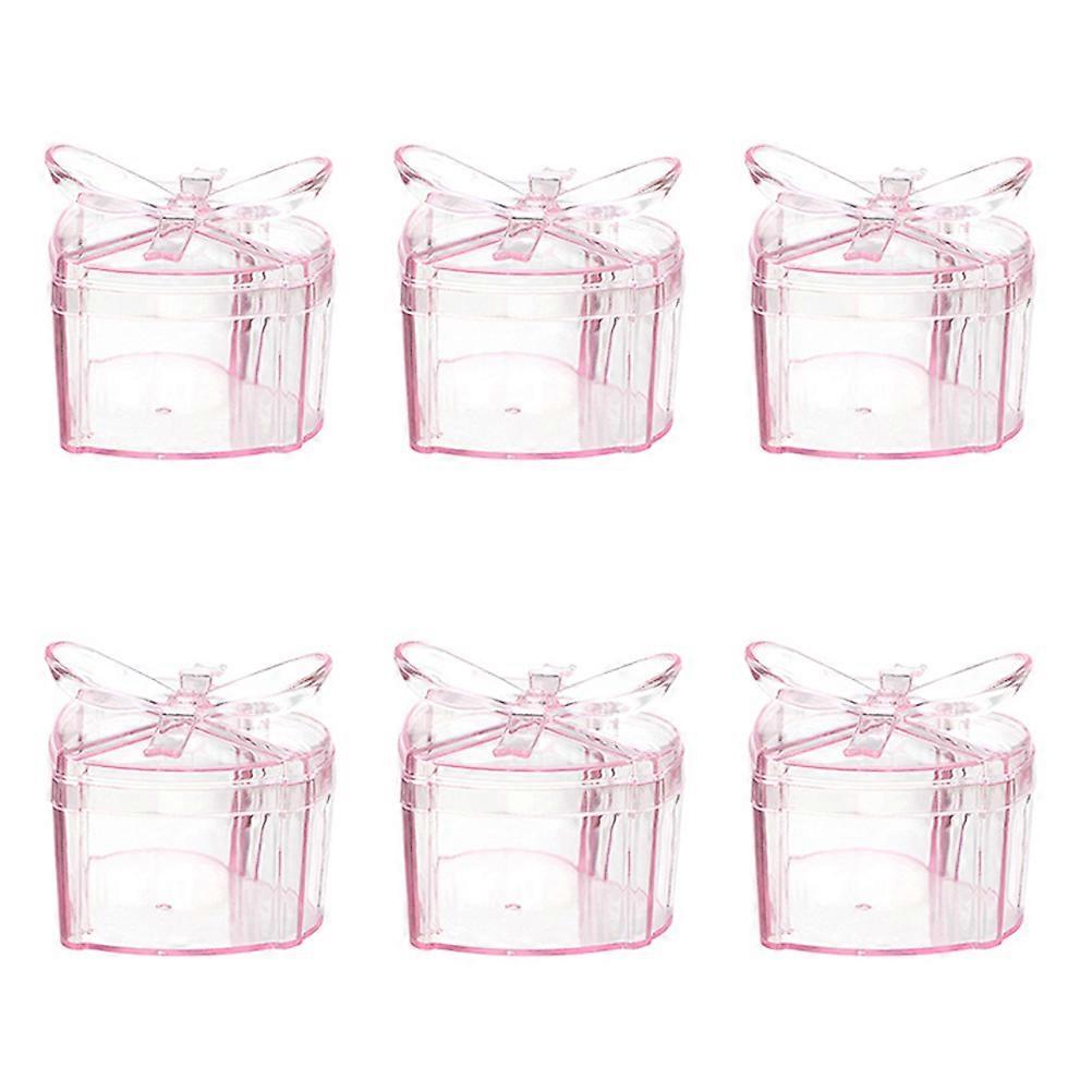 6pcs Heart Shaped Candy Boxes Snacks Boxes with Lid Sugar Storage Containers
