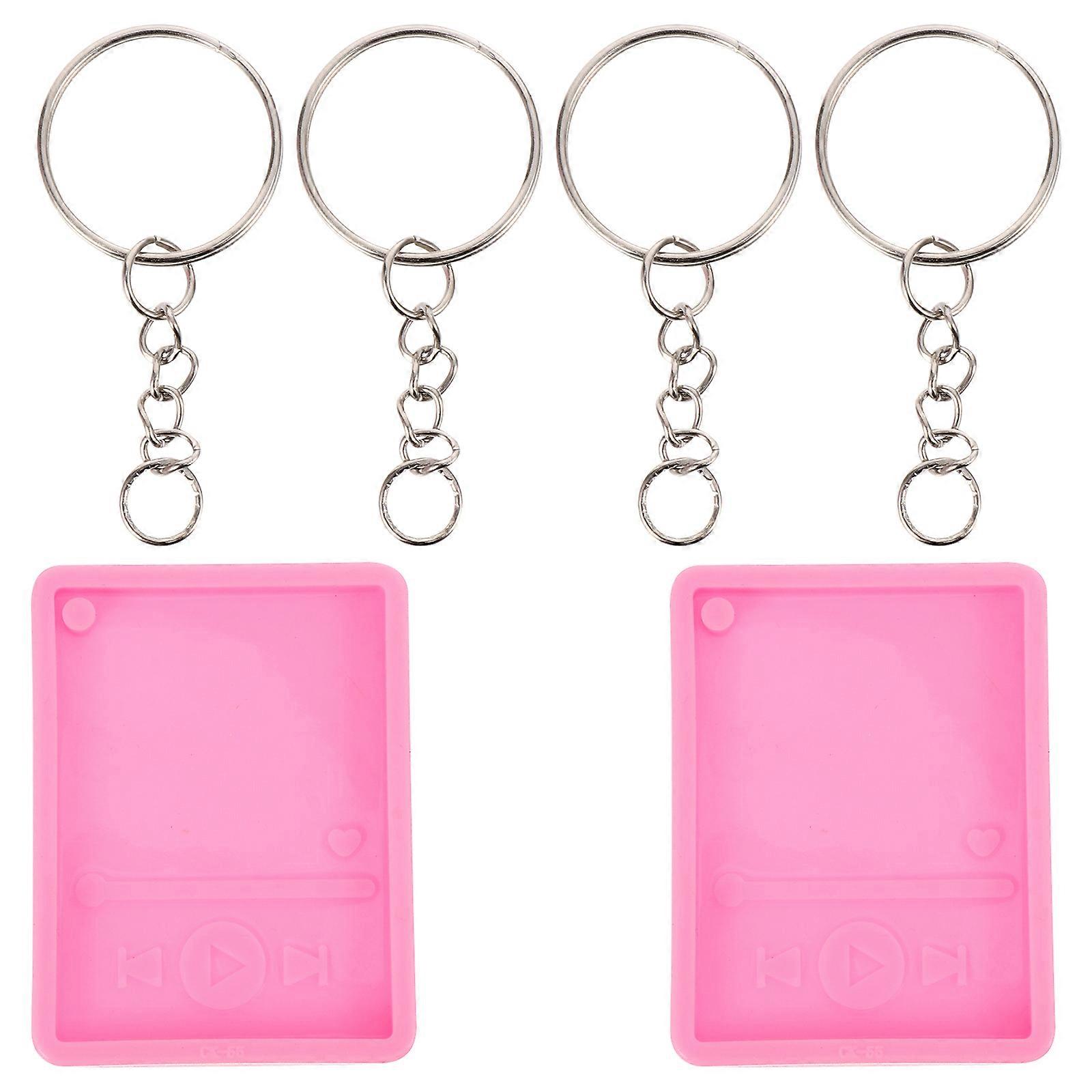 2 Pcs Silicone Candle Mold Silicone Molds Resin Silicone Circle Keychain Molds DIY Resin Keychain Molds Resin Casting Molds