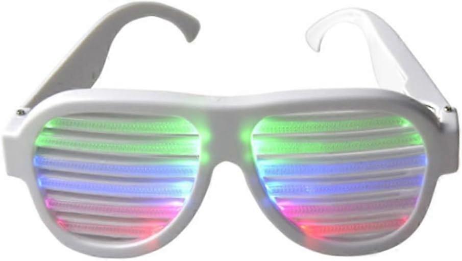 Light Up Shutter Glasses- Sound Reactive - USB Rechargeable Rave Glasses - Multicolored