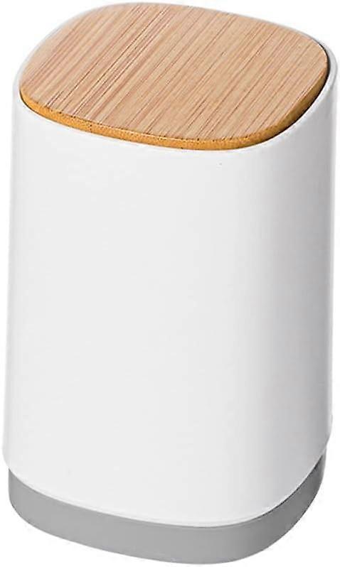 Suitable Large Multi-Purpose Divided Cotton Swabs Pusher Automatic Toothpick Box Dental Floss Storage Toothpick Jar (Ash)