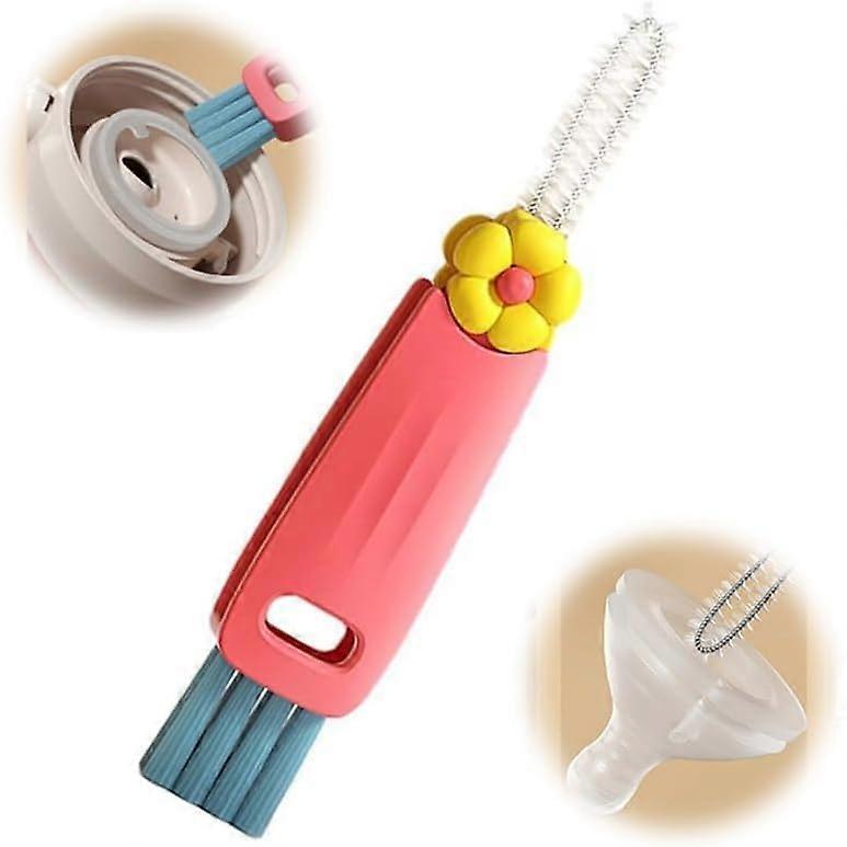 3 In 1 Cup Lid Multifunctional Cleaning Brush, Portable Cup Lid Cleaner with Brush