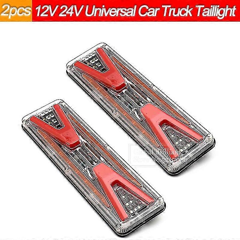 2x 12v 24v Dynamic Universal Car Truck Rear Taillight Warning Light Signal Steering Brake Reversing Traffic Waterproof Fog Lamp