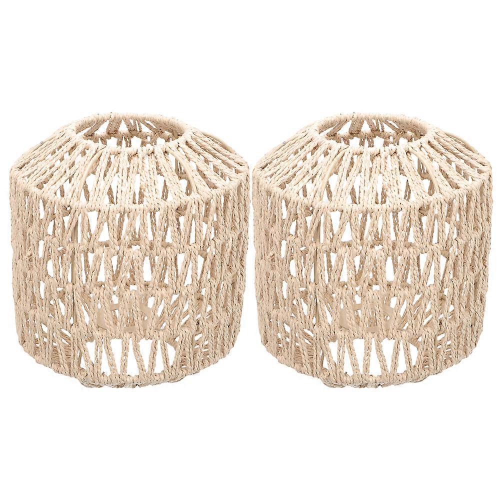 2pcs Ceiling Lamp Cover Chinese Style Hanging Light Cover Creative Paper String Lampshade