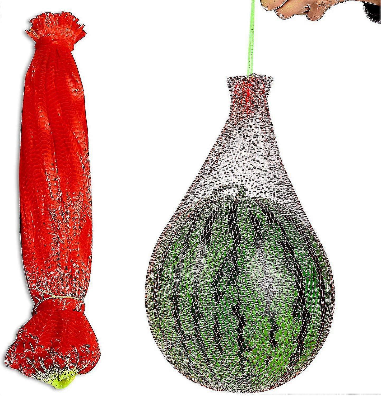 100pcs Sacs en filet en nylon réutilisables, sacs suspendus en filet de pastèque, sac en filet de fruits réutilisable plus épais pour suspendre la pastèque
