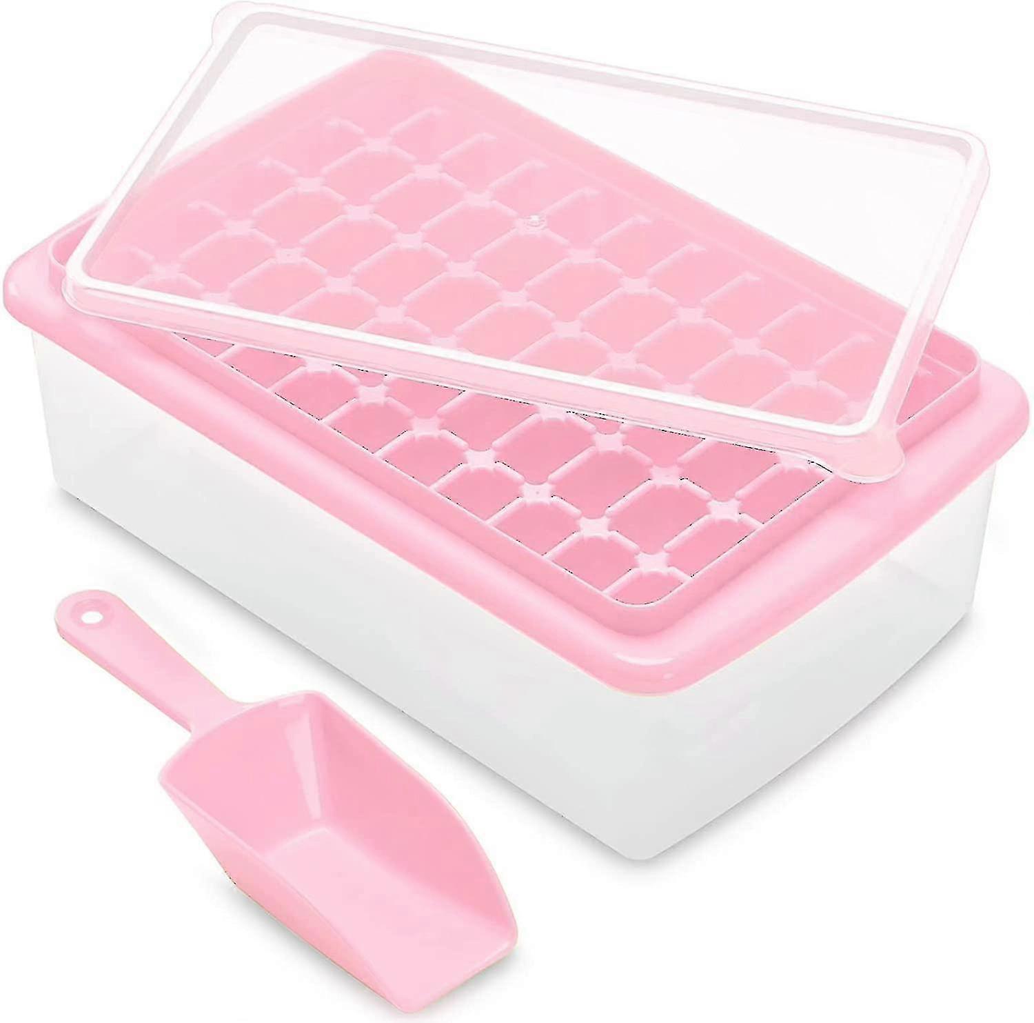 Ice Cube Tray Lid And Bin For Freezer, 55 Mini Nugget Ice Tray, Ice Cube Molds With Container And Scoop High Quality