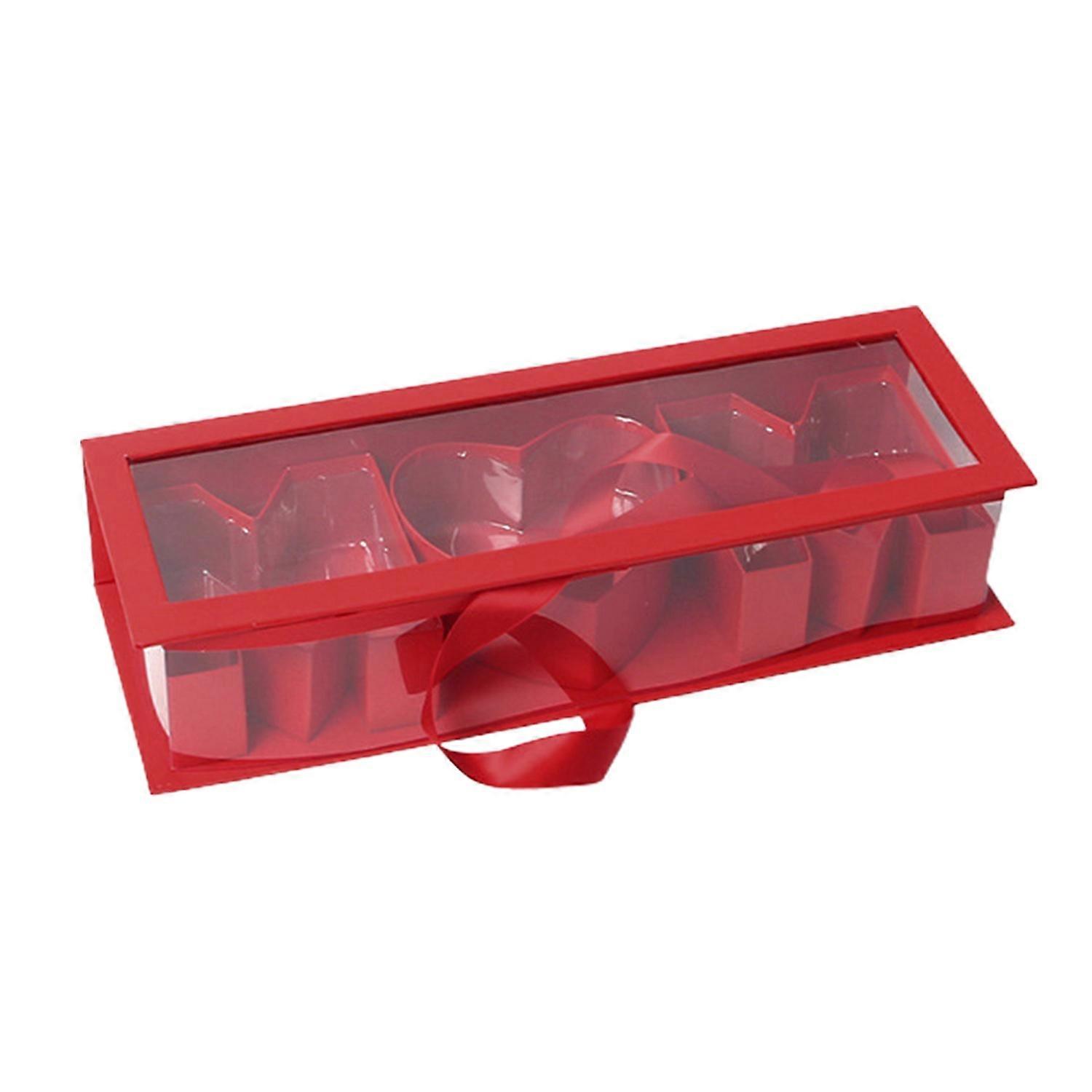Mom Letter Shaped Empty Flower Box Clear Window Design Rectangle Cardboard Gift Box Strawberry