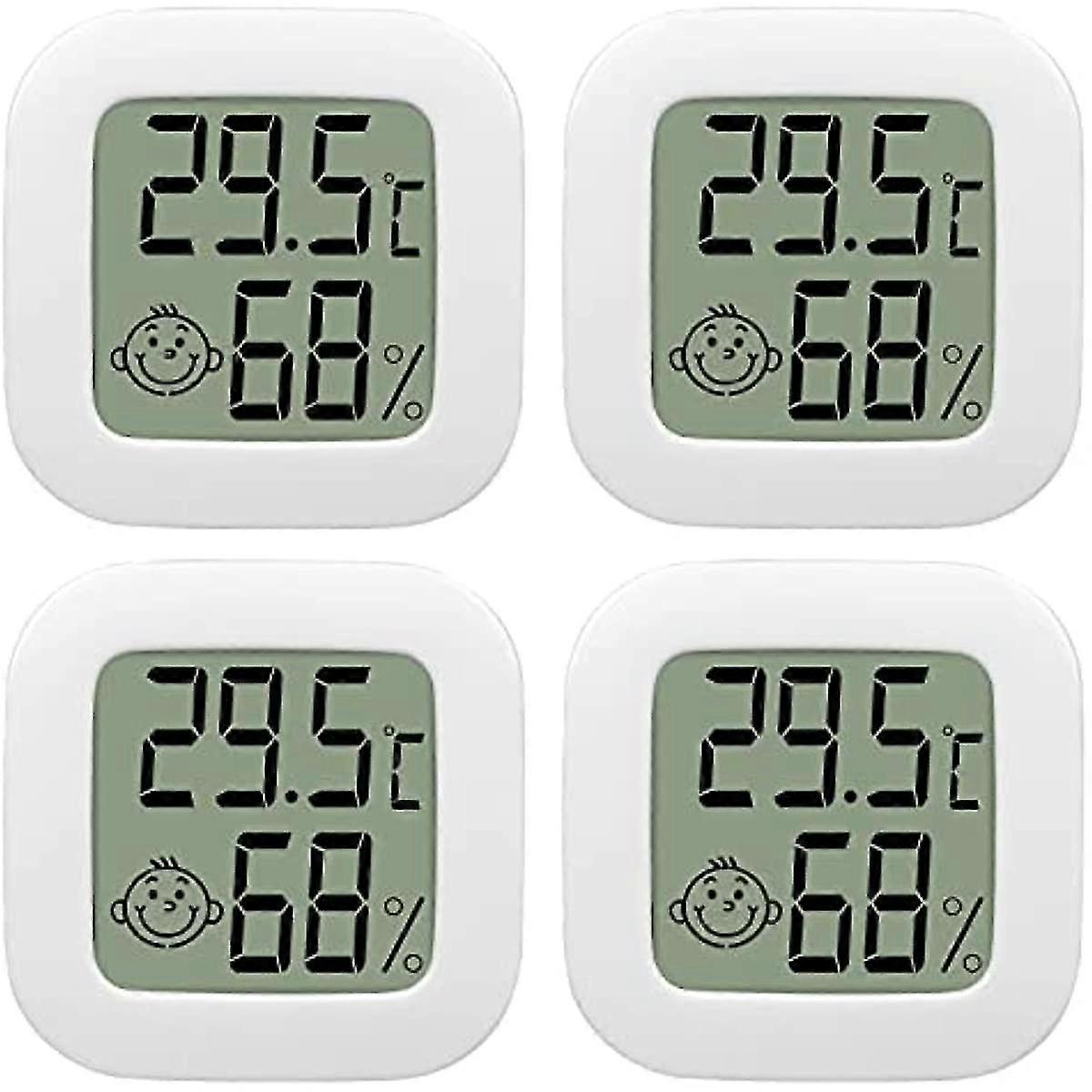 4 Pack Mini Lcd Digital High Temperature Humidity Meter Mon