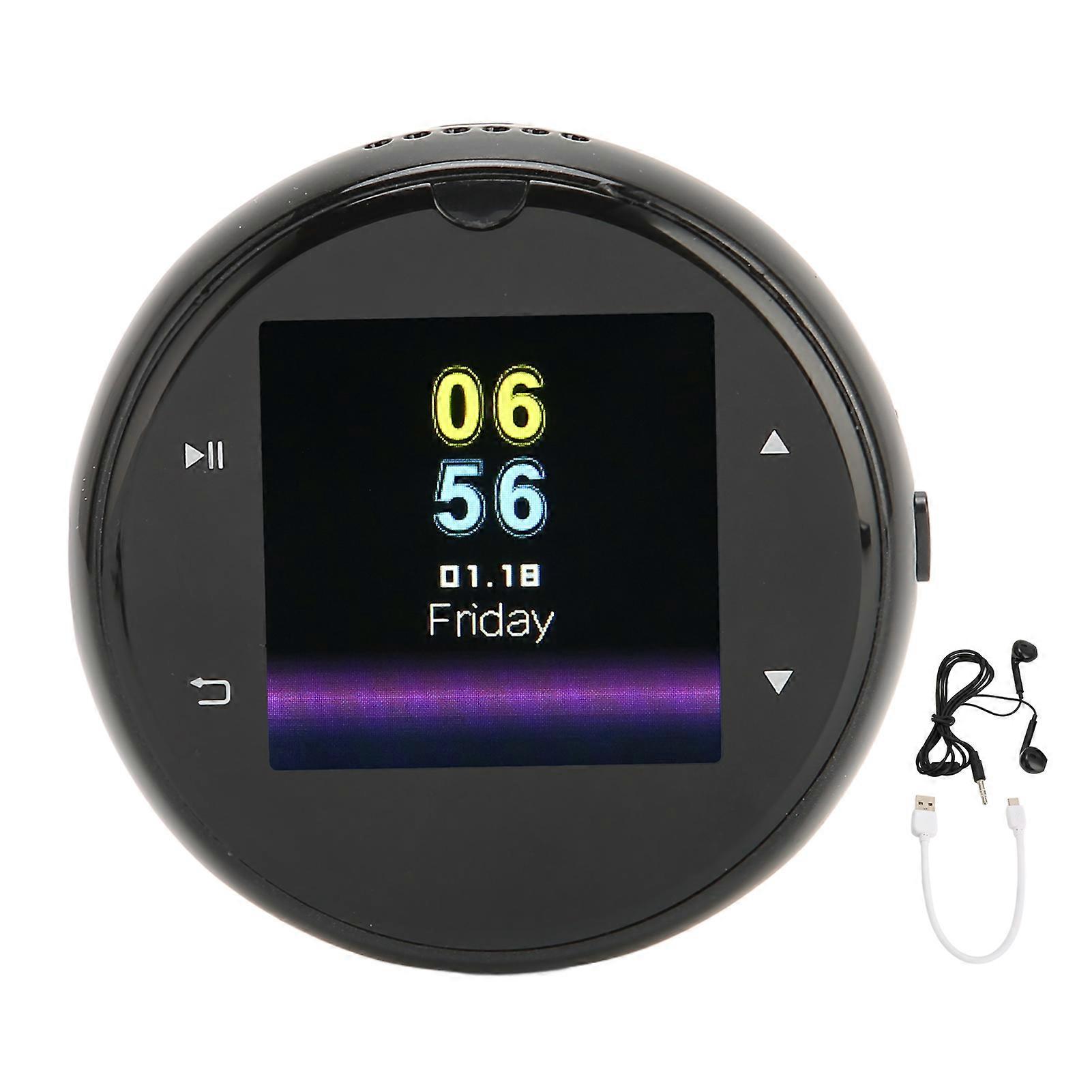 MP3 Player Bluetooth 4.2 HiFi Lossless Sound Quality Touch Button Portable Music Player 1.54 In LCM Screen 240x240 Black