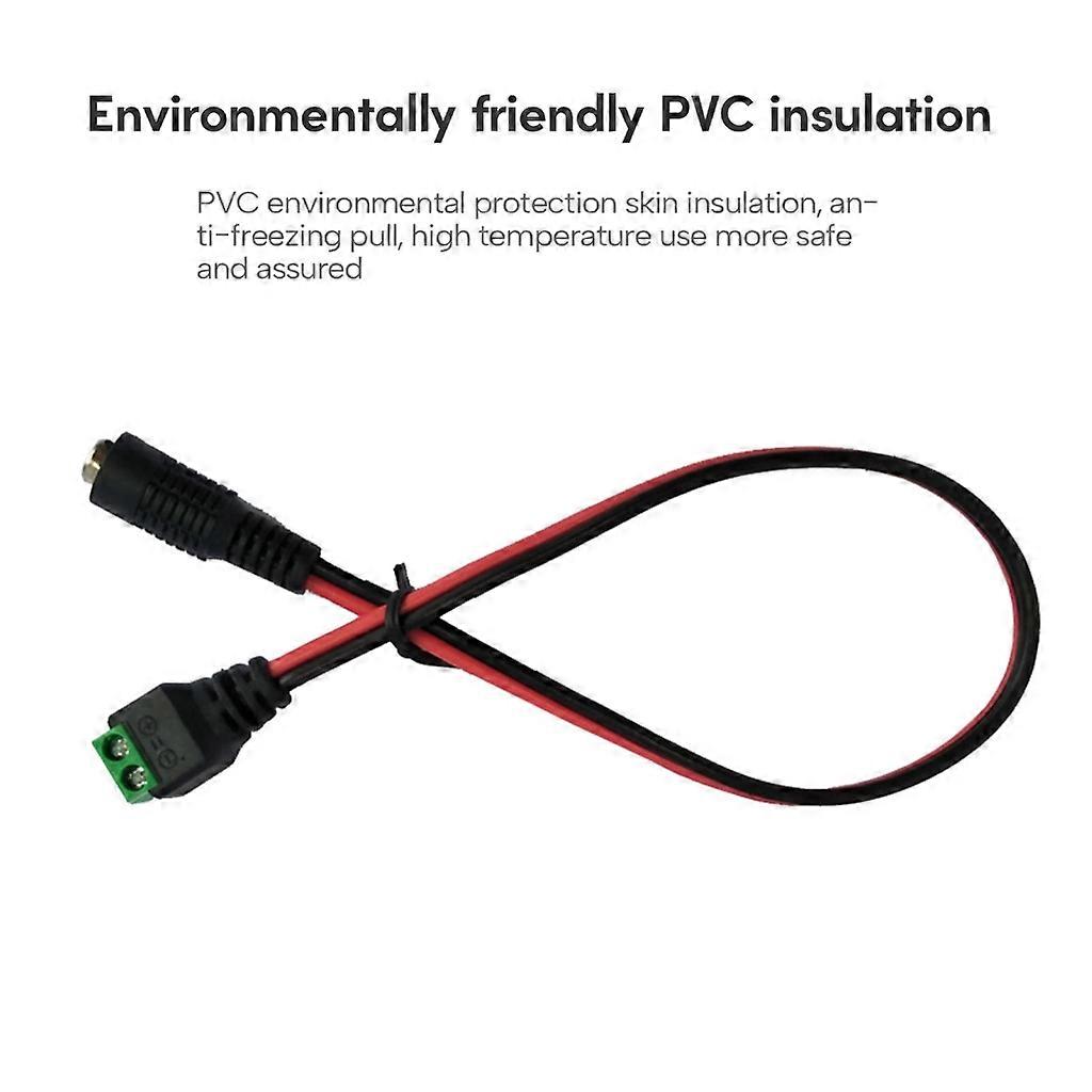  30CM DC5.5x2.1mm with Screw Terminal Connector Power Adapter for LED Strip and Cameras Monitors Power Conector