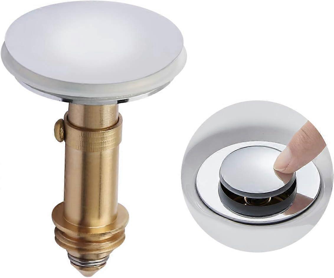 Bouchon Clic-clac Pour Bonde De Baignoire - Alliage Laiton Argenté, étanche, Facile à Installer