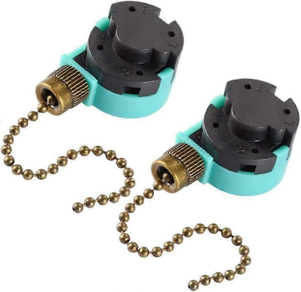 2pcs Fan Pull Chain Switch 3 Speed 4 Wire Speed Control Switch