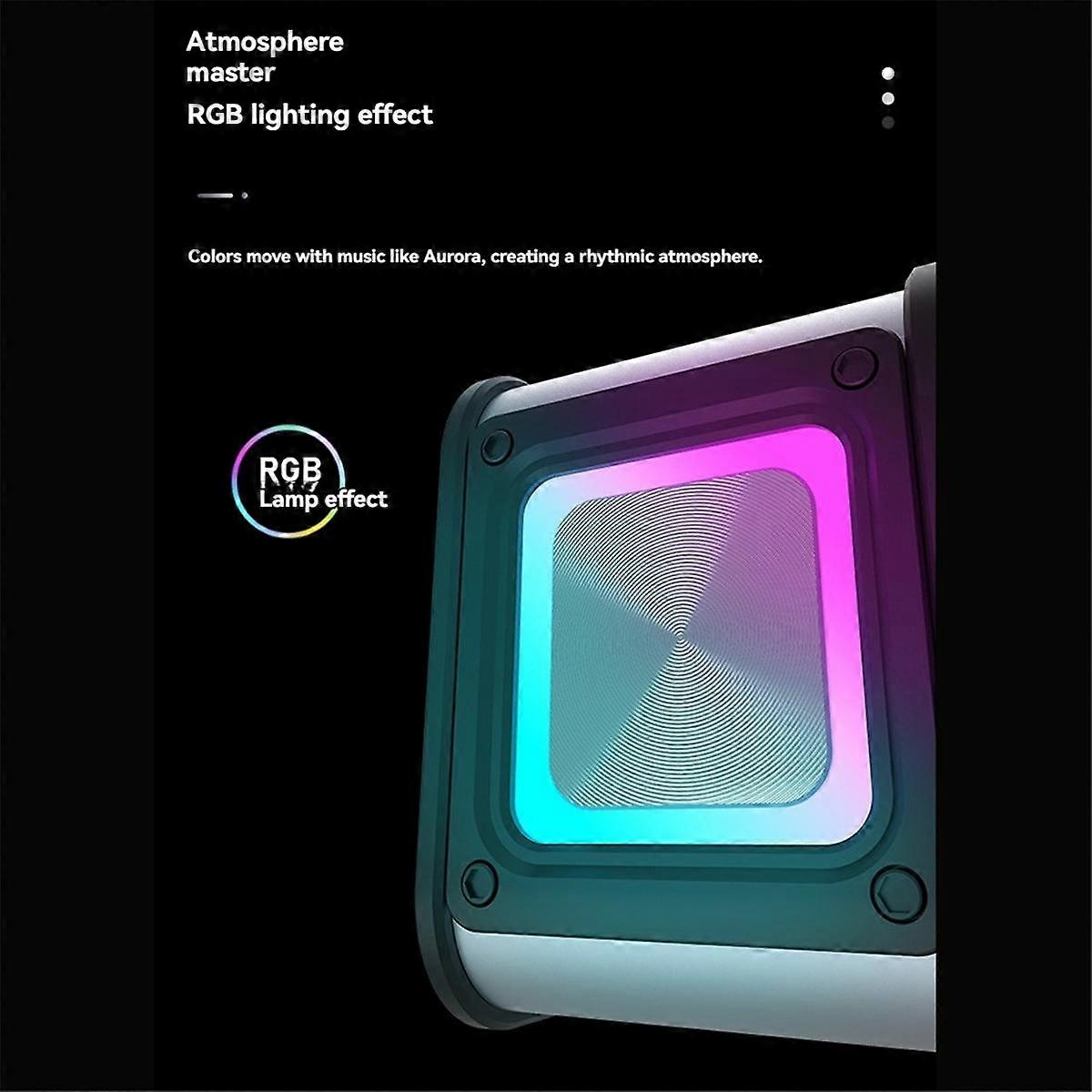 Wireless Bluetooth Speaker Multifunction with 2 Microphone RGB Portable Music Player Karaoke Machine for Home Gift