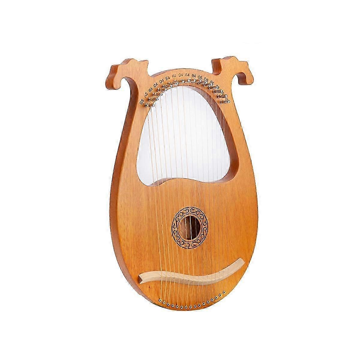Lyre Harp 16 Strings Wooden Musical Instrument String Instrument With Tuning Wrench Spare Strings W