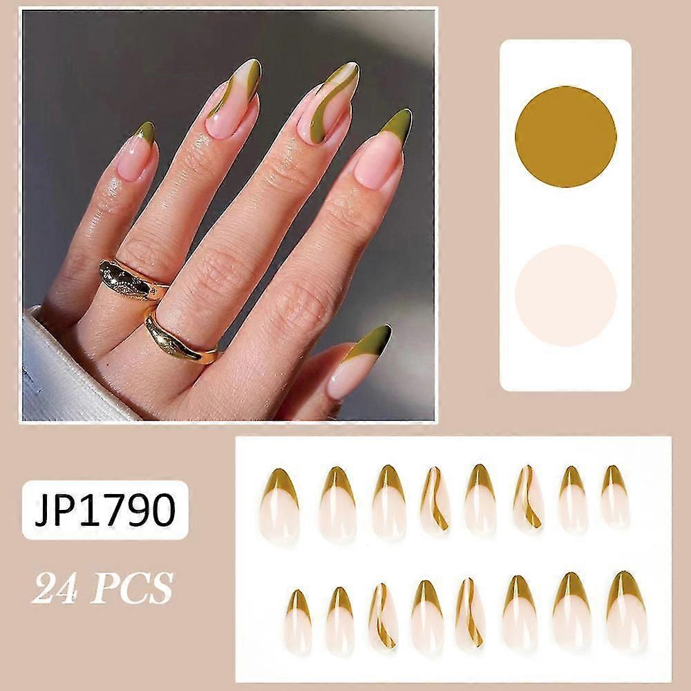 24pcs Glossy False Nails Mode Manucure Patch Faux Nails