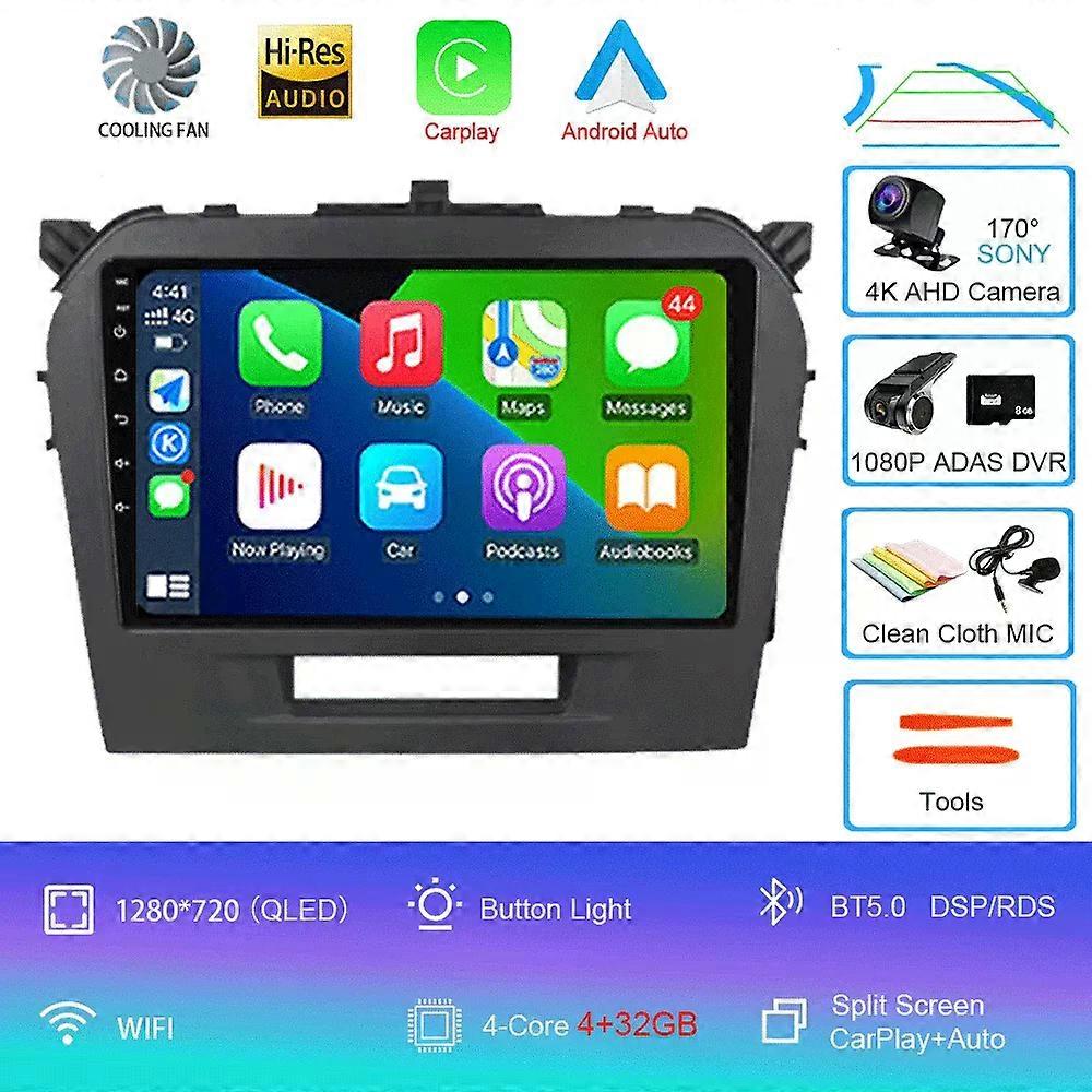 Pour Suzuki Vitara 2015 - 2022 Autoradio Stéréo Multimédia Lecteur Vidéo Navigation Gps Android 14 Sans Fil Carplay Dsp Écran