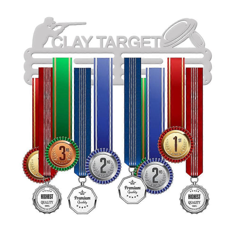 Clay Target Theme Iron Medal Hanger Holder Display Wall Rack with Screws Target Pattern 150x400mm
