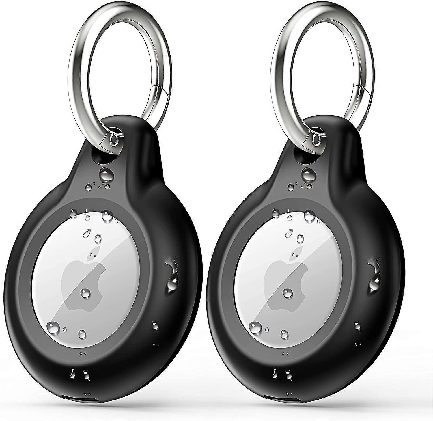 2Pcs AirTag Keychain Compatible with Apple Airtag Holder, Waterproof Shockproof Airtags Protective Case