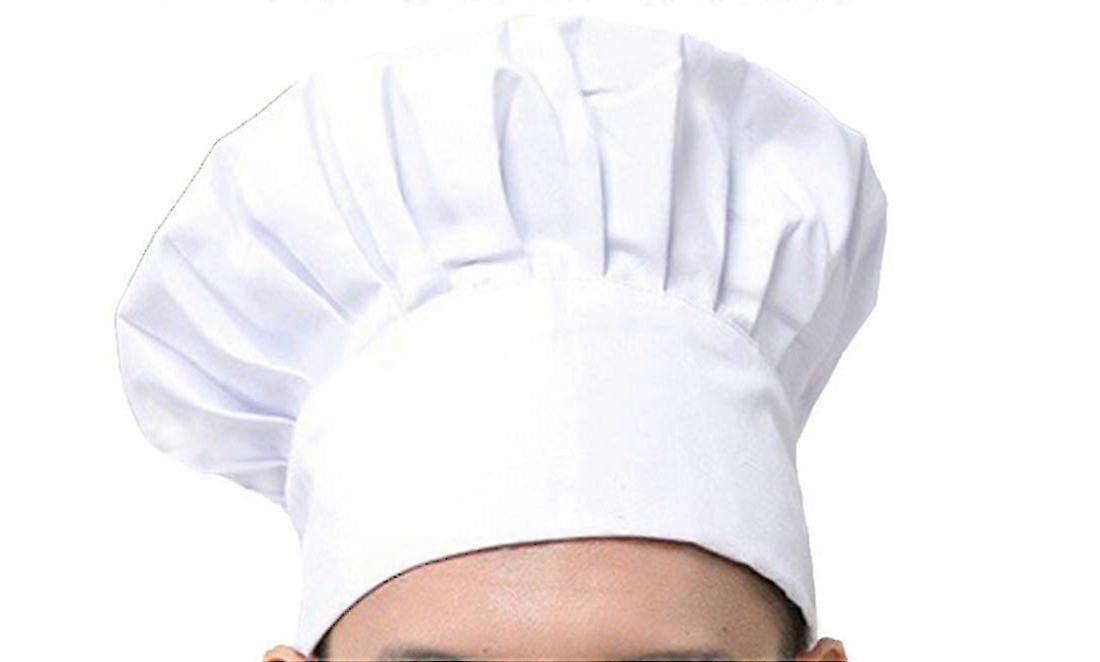 Chef Hat Adult Adjustable Elastic Baker Kitchen Cooking Chef Cap, White,0081
