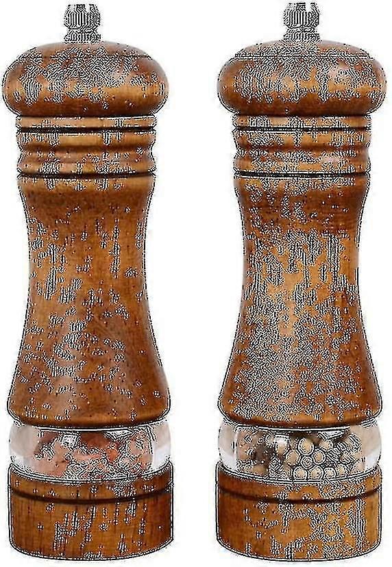 Pepparkvarn, salt- och pepparkvarnsset i trä, 2-pack, retro