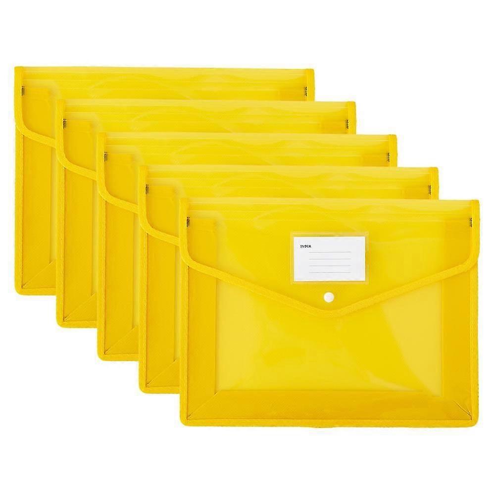 5 Pack Expanding File Large Capacity File Folders - Snap Button Closure - Name Card Slot