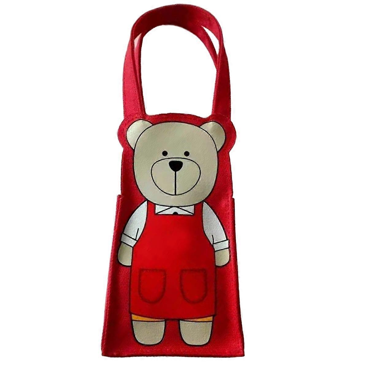 Canvas Thickened Cute Apron Bear Cup Bag