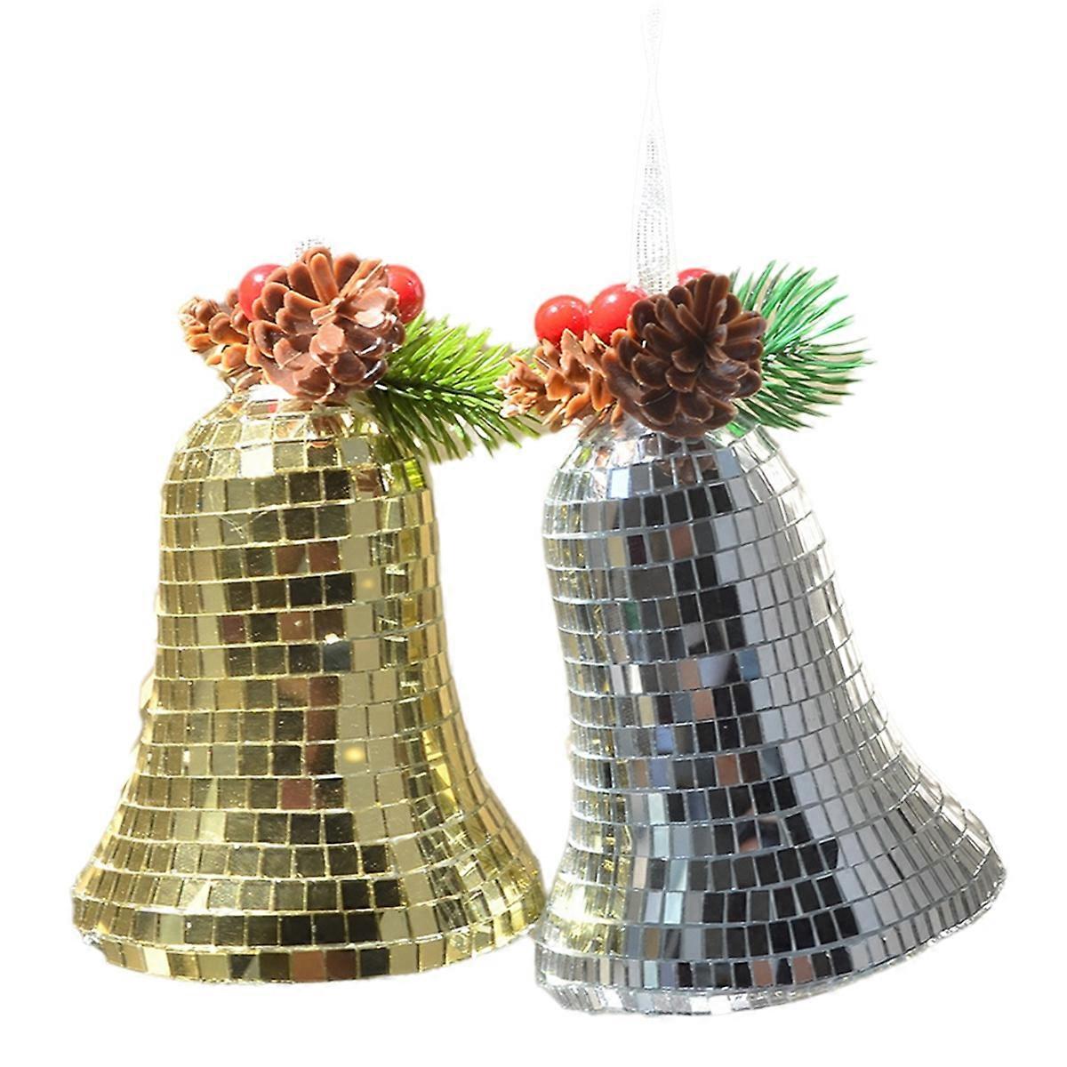 Bell Disco Pendant Cute Fashion Retro Christmas Bell Mirror Reflection Ornaments Christmas Tree Dec