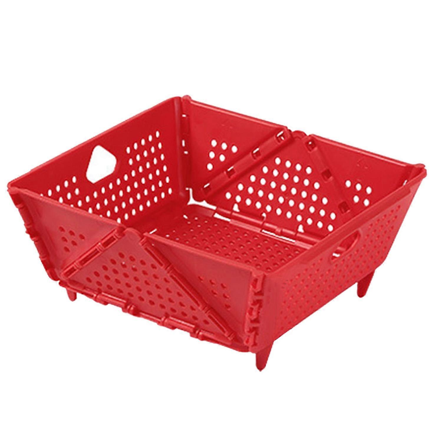 Foldable Drain Basket Kitchen Draining Bowl Hollow Out Quick Drainage Fruit Salad Washing Storage