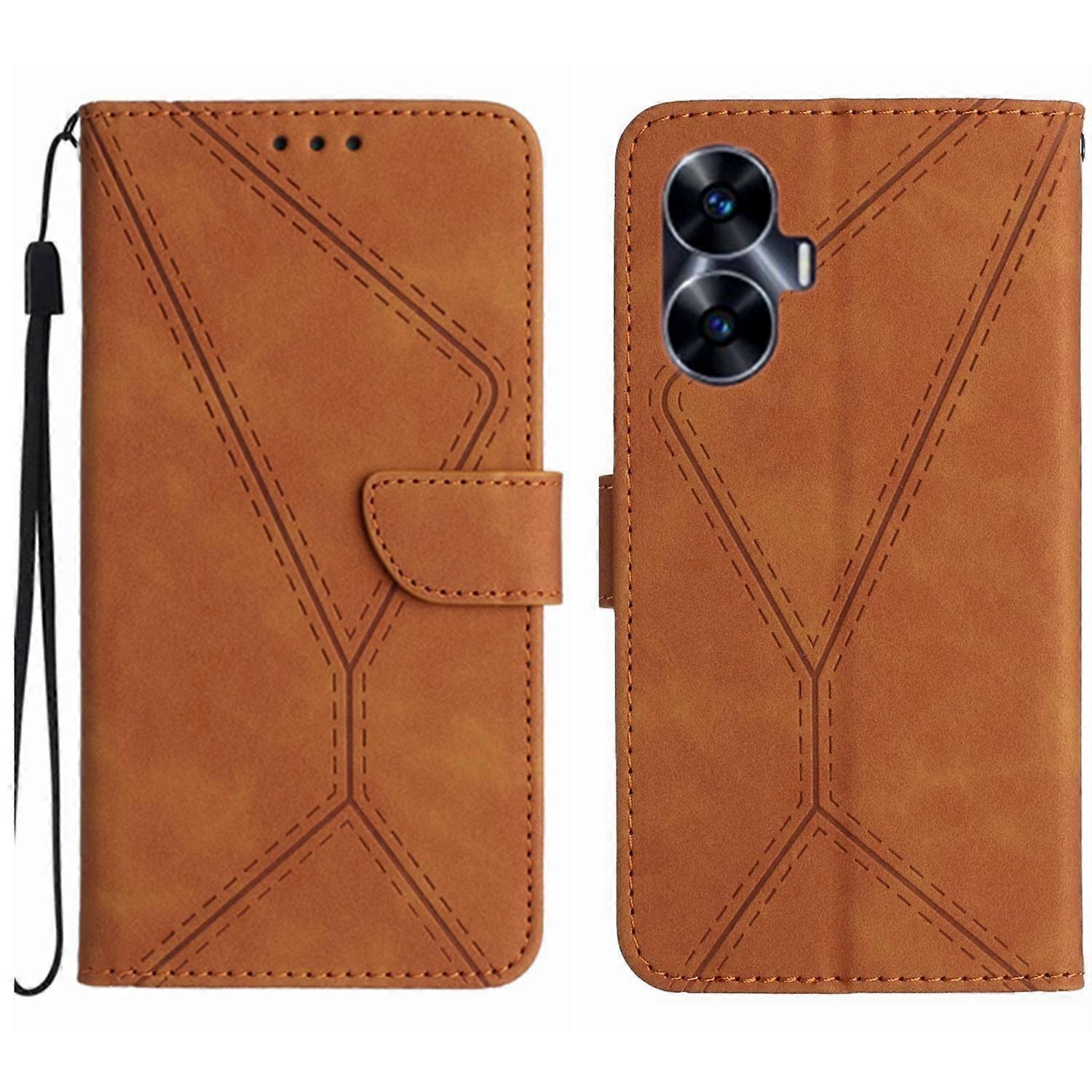 Stitching Embossed Leather Phone Case