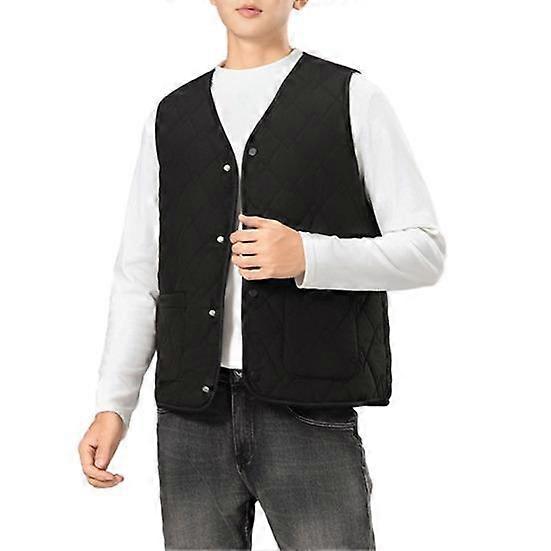 Kvinner Vest Ermeløs V-hals Varm Solid Enkeltspent Tykk Polstret Farge Fritid Vindtett Myk Dame Vest Frakk