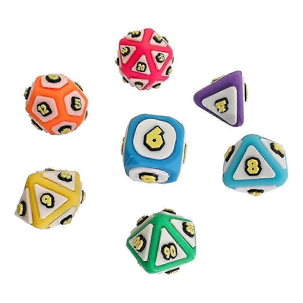 7PCS Multicolor Mushroom Party Tabletop Role-Playing Game Dice,DND Dice Set D D Family Tabletop Dic