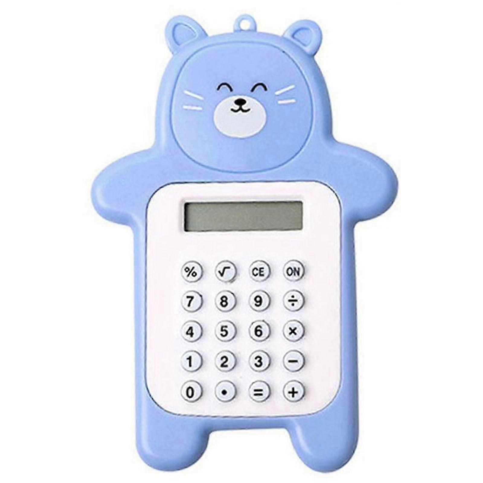 Portable Cute Bear Calculator 8 Digits Mini Electronic Calculator Handheld Basic Calculator For Students Office Supplies